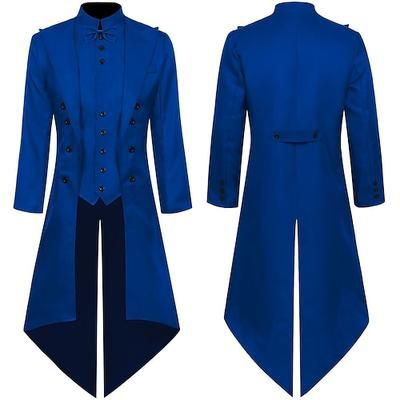 Vintage Punk Gotico 18° Secolo Cappotto Costume Cosplay Smoking Ebenezer Scrooge Dickens Vampiro Elfo Gentiluomo Ricamato Costume Per uomo Stile Steampunk Natale Halloween Carnevale Performance
