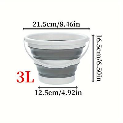 TEMU Foldable Portable Water Bucket: Lightweight And Versatile For Outdoor Activities, Camping, And Fishing - Made Of Pp Material