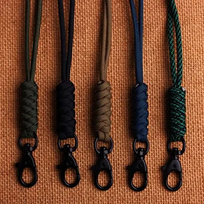 Rotatable Mobile Phone Lanyard Buckle Parachute Cord Self-Defense Emergency Survival Backpack Key Ring Neck Hanging Rope