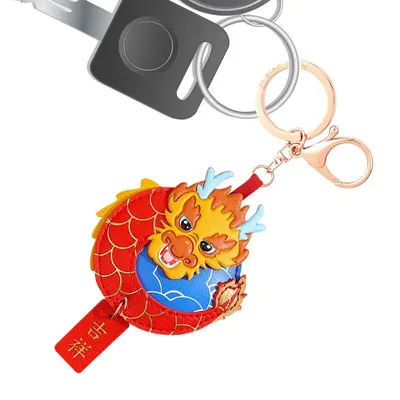 Chinese Dragon Keychain 2024 Chinese Dragon New Year Pendants Statue Keyring Cute Animal Pendant