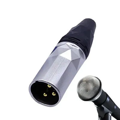 XLR Plug 3 Pin Male Jack Connector Audio Equipment Connector With Chrome Plating Professional XLR-F