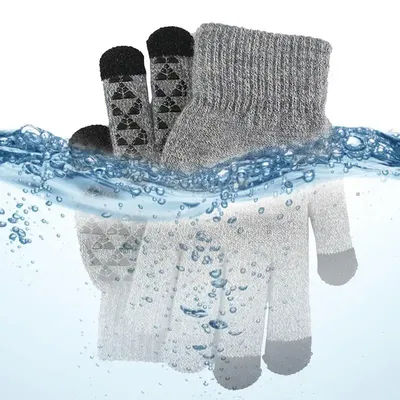 Knit Gloves Cold Weather Thermal Mittens Hand Warmer Touchscreen Mitts For Outdoor Sports Skiing