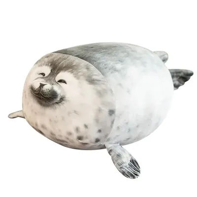 Smile Blob Seal Pillow Chubby 3D Novelty Sea Lion Doll Plush Stuffed Toy Soft Cute Sleeping Throw