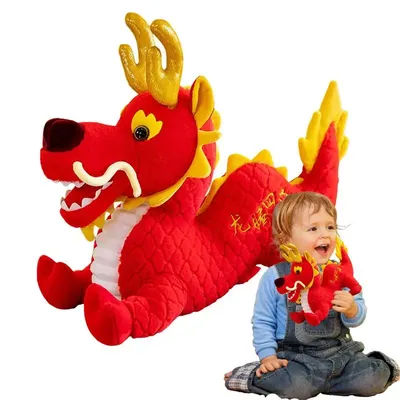 Year Of The Dragon Doll 2024 Year Dragon Mascot Lucky Chinese Style Dragon Plush With Cute