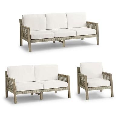 Callan Replacement Cushions - Loveseat, Solid, Rumor Vanilla Loveseat - Frontgate