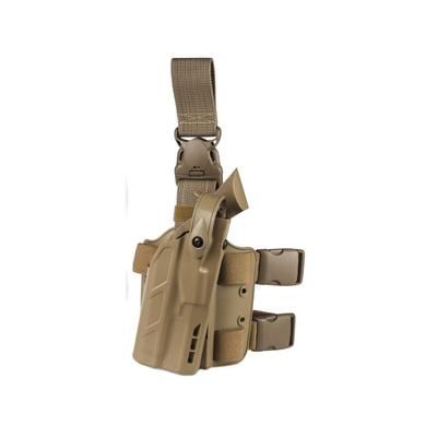 Safariland Model 7305 7TS ALS/SLS Drop-Leg Glock Holster Glock 17/Glock 22 Right Hand SafariSeven Plain Flat Dark Earth 7305-8325-551