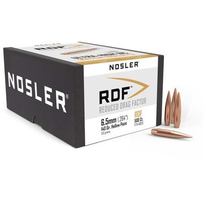 Nosler RDF Rifle Bullets 6.5mm .264 140 GR Hollow Point Boat Tail HPBT 500 Bullets 49825