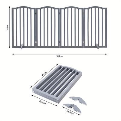 TEMU Large New Arched 3/ 4 Panels Door Folding Pet Gate Freestanding Wooden Dog Fence Safety Barrier Divider Panels