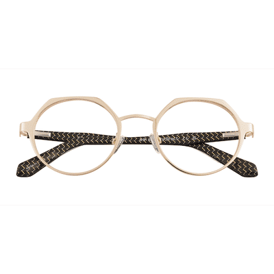 Unisex s geometric Shiny Gold Black Carbon Fiber,Metal Prescription eyeglasses - Eyebuydirect s Jet