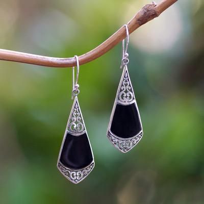 Triumphant Lady,'Classic Balinese Sterling Silver Dangle Earrings'