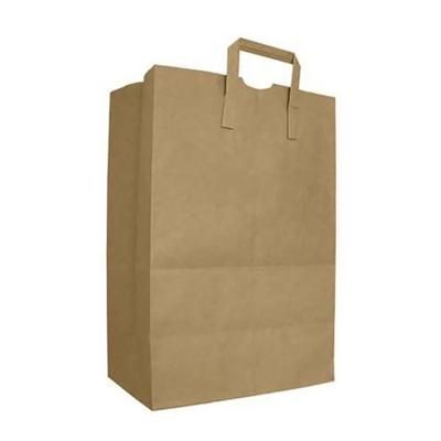 AJM Packaging HS70NP3C Take Out Bag - 17" x 12", Kraft Paper, Easy carry handles, Brown Kraft Paper, Case of 300