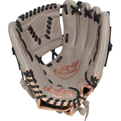 Rawlings R9 Contour Series 11.5" Fastpitch Softball Glove - Right Hand Throw - Gray Gray