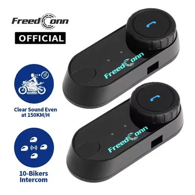 Freedconn T Com VB Motorcycle Intercom Bluetooth Helmet Headset Headphone BT 5.0 FM Music Share Group 6 Rider Distance 800 Meter