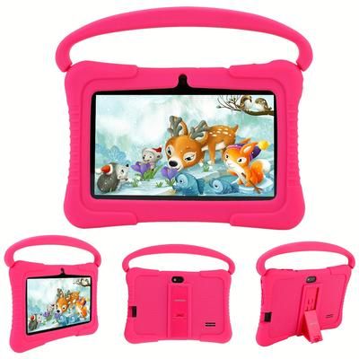 TEMU Veidoo 7 Inch Tablet With Drop-proof Silicone Case, 1gb +16gb, & Educational Games, 2.4ghz Wifi, Dual Camera, Mali400mp2 Gpu, Usb Charging, Android Tablet For , Veidoo