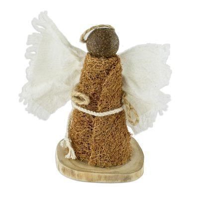 Nativity Messenger,'Natural Fiber Minimalist Angel Statuette From El Salvador'