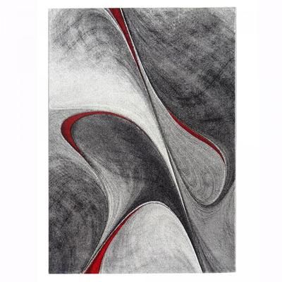 Tappeto da soggiorno con motivi geometrici intrecciati, rosso 160x230