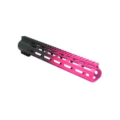 Tiger Rock AR-15 Angle Cut Clamp On M-Lok 12in Handguard Black Base Cerakote Gradient Pink Medium FMLUS-12D-PNK-GRADIENT