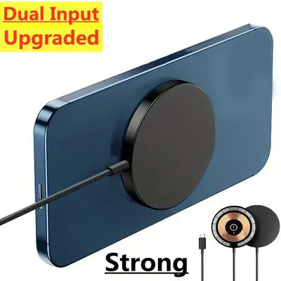 Magnetic Wireless Charger Pad for iPhone 12 13 14 15 Pro Max Mini Airpods Earphone USB C PD Adapter