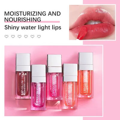 Moisturizing Lip Oil Plumping Lip Gloss Makeup Sexy Plump Lip Glow Oil Tinted Lip Plumper Clean Moisturizer Crystal Brighten Rep