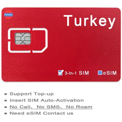 Turkey Prepaid Data Sim / eSIM Card；Turkey Travel 5G / 4G Internet Sim Card；Travel Abroad Data Card For Turkey；