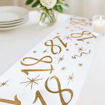 18e 40e Anniversaire Table Runner Fête D'anniversaire Décorations Polyester Couverture de Table pour La Maison Anniversaire Fête Fournitures