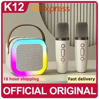 Machine à karaoké Bluetooth K12, système de haut-parleurs PA portables 5.3 avec 1-2 Microphones sans