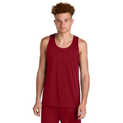 Sport-Tek ST551 PosiCharge Competitor Rev Tank Top in Deep Red/White size 4XL | Polyester