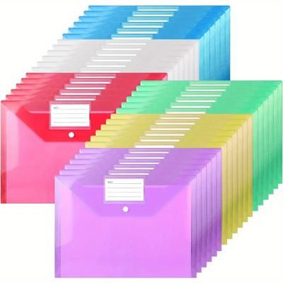 TEMU 36pcs Plastic Wallet - A4 Plastic Folder Folder Plastic Popper Wallet