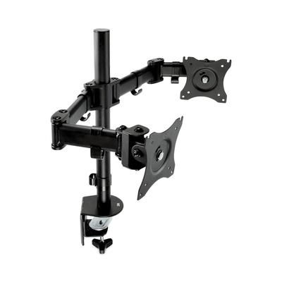 3M MM200B Dual Monitor Mount, For 27" Monitors, 360 Degree Rotation, +45 Degree/-45 Degree Tilt, 90 Degree Pan, Black, Supports 20 lb MMMMM200B