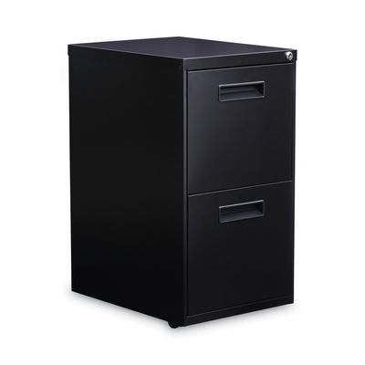 Alera PAFFBL Two-Drawer Metal Pedestal File, 14.96w x 19.29d x 27.75h, Black ALEPAFFBL