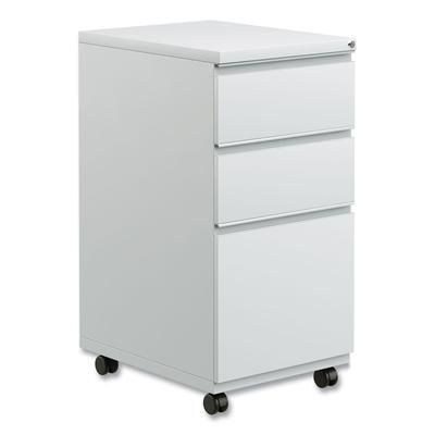 Alera PBBBFLG Three-Drawer Pedestal File with Full-Length Pull, 14.96w x 19.29d x 27.75h, Light Gray ALEPBBBFLG