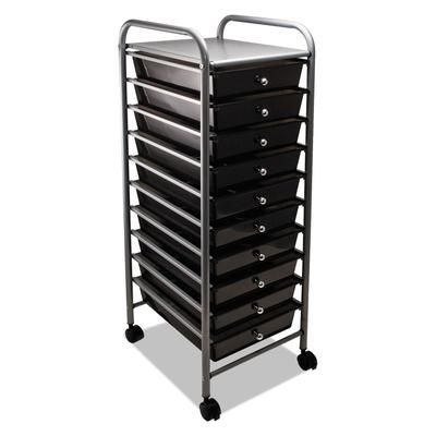 Advantus 34007 Portable Drawer Organizer, 13w x 15.38d x 37.75h, Smoke/Matte Gray AVT34007