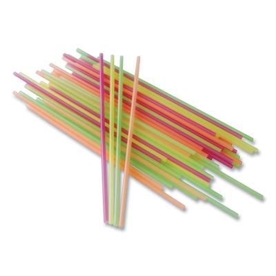 Berkley Square 1241202 Neon Sip Sticks, 5.5" Polypropylene, Assorted, 1,000/Pack - Pack of 1000 BSQ1241202