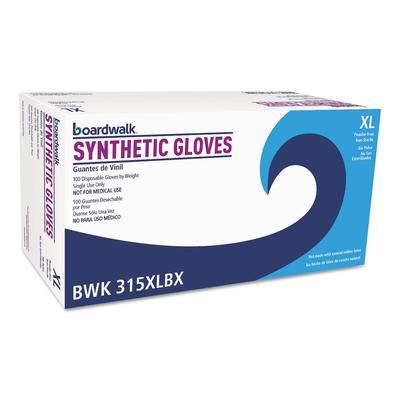 Boardwalk 315XLBX Powder-Free Synthetic Vinyl Gloves, X-Large, Cream, 4 mil, 100/Box - Box of 100 BWK315XLBX