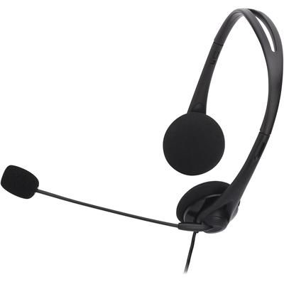 Compucessory 15154 Lightweight Stereo Headphones with Microphone, Black CCS15154