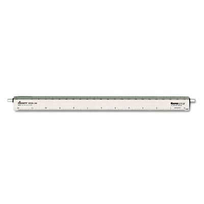 Chartpak/Pickett 238 Adjustable Triangular Scale Aluminum Architects Ruler, 12", Silver