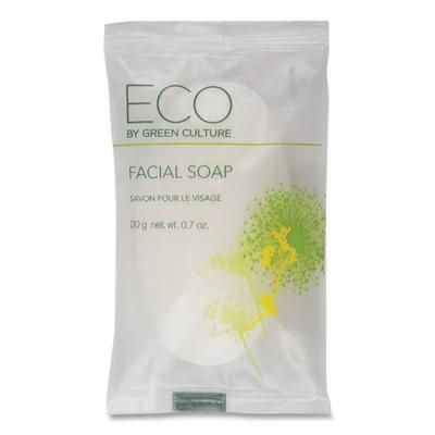 Eco By Green Culture SPEGCFL Facial Soap Bar, Clean Scent, 0.71 oz Pack, 500/Carton - Case of 500 OGFSPEGCFL
