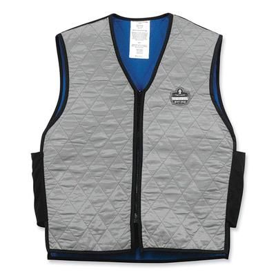 Ergodyne 12547 Chill-Its 6665 Embedded Polymer Cooling Vest with Zipper, Nylon/Polymer, 3X-Large, Gray, Ships in 1-3 Business Days EGO12547