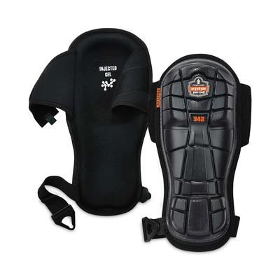 Ergodyne 18442 ProFlex 342 Injected Gel Knee Pads, Extra Long Cap, Hook and Loop Closure, One Size, Black, Pair, Ships in 1-3 Business Days - 1 Pair E