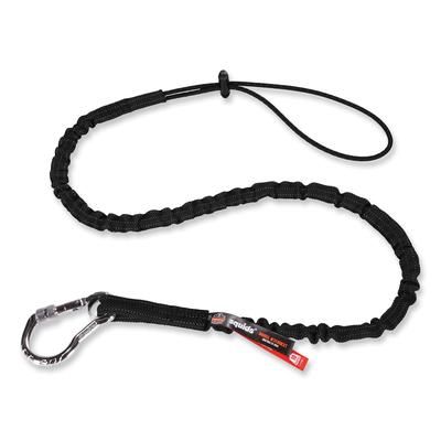 Ergodyne 19012 Squids 3100 Lanyard w/Aluminum Carabiner + Cinch-Loop, 10 lb Max Work Capacity, 42" to 54", Black, Ships in 1-3 Business Days EGO19012