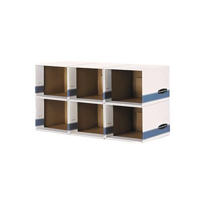 Fellowes 162601 File/Cube Box Shell, Legal/Letter, 23.75 x 19.75, White/Blue, 6/Carton - Carton of 6 FEL0162601
