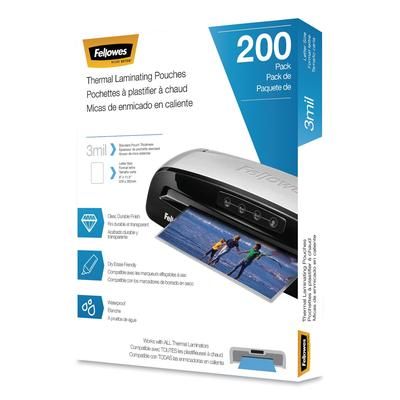 Fellowes 5743401 Laminating Pouches, 3 mil, 9" x 11.5", Gloss Clear, 200/Pack - Pack of 200
