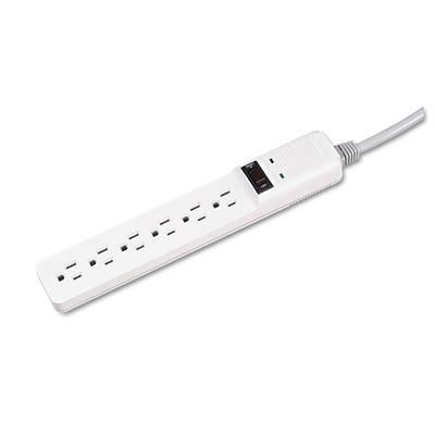 Fellowes 99012 Basic Home/Office Surge Protector, 6 AC Outlets, 6 ft Cord, 450 J, Platinum FEL99012