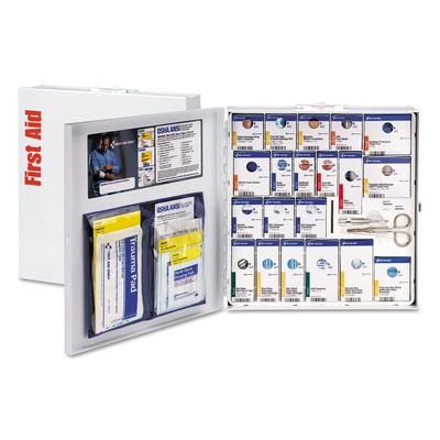 First Aid Only 746006 ANSI 2015 SmartCompliance Food Service First Aid Kit, w/o Medication, 50 People, 260 Pieces, Metal Case - 1 Kit FAO746006