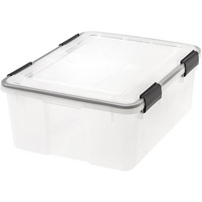 Iris 110400 Storage Tote, 30 Quart, 19-7/10"X16"X7-9/10" , Cl - Case of 6 IRS110400