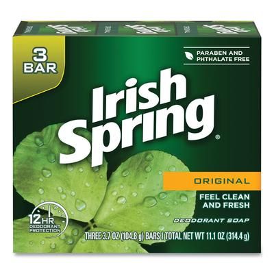 Irish Spring® 14177CT Bar Soap, Irish Spring, 12-Hr Protection, 3.75Oz Bar, 18/Ct - Case of 18 CPC14177CT