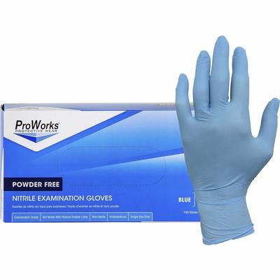 Hospeco GLN106FL NPF Nitrile Powder Free Exam Gloves, Large Size, 100/Box, 5.5 mil Thickness, 9.50" Glove Length - Case of 1000 HOSGLN106FL