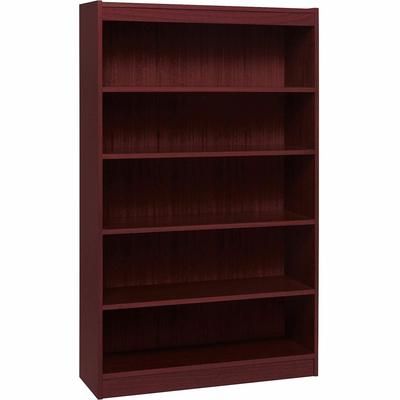 Lorell 60073 4 Shelf Veneer Panel Bookcase, 36 Wx12 Dx60 H, Mahogany