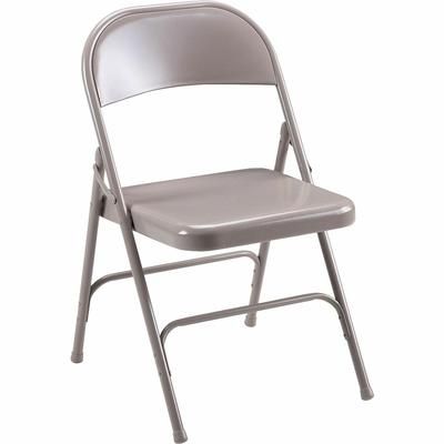 Lorell 62500 Folding Chairs, Steel Seat, 19-3/8 x 18-1/4 x 29-5/8 , Beige - Case of 4 LLR62500