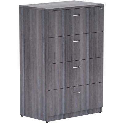Lorell 69624 Weathered Charcoal 4-drawer Lateral File, 35.5" x 22" x 54.8", Weathered Charcoal Laminate LLR69624